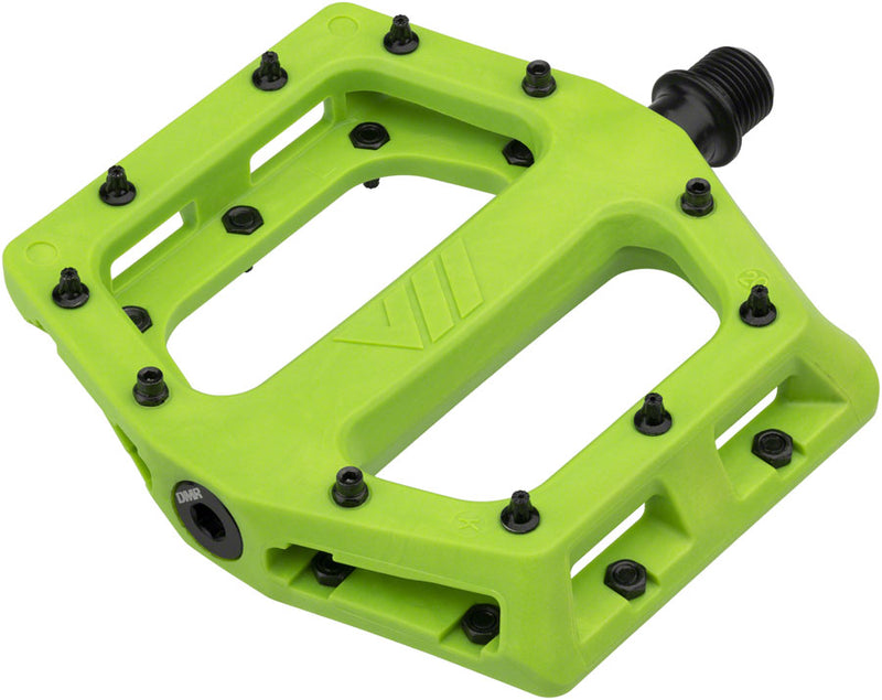 Load image into Gallery viewer, DMR V11 Platform Pedals 9/16&quot; Chromoly Concave Nylon Body Removable Pins Green
