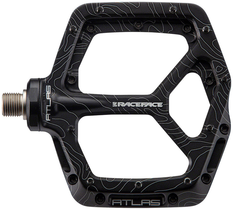 Load image into Gallery viewer, RaceFace Atlas Platform Pedals 9/16&quot; Concave Alloy Body w/ Adjustable Pins Black
