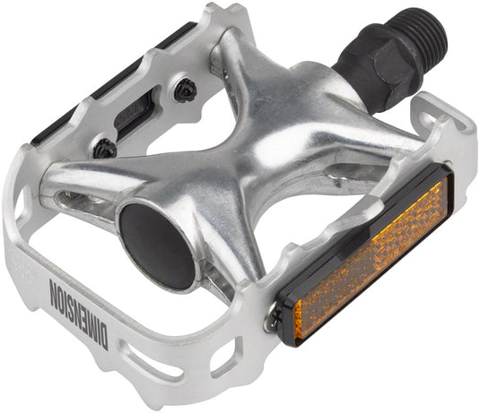 Dimension Mountain Compe Platform Pedals 9/16" Chromoly Axle Alloy Body Silver
