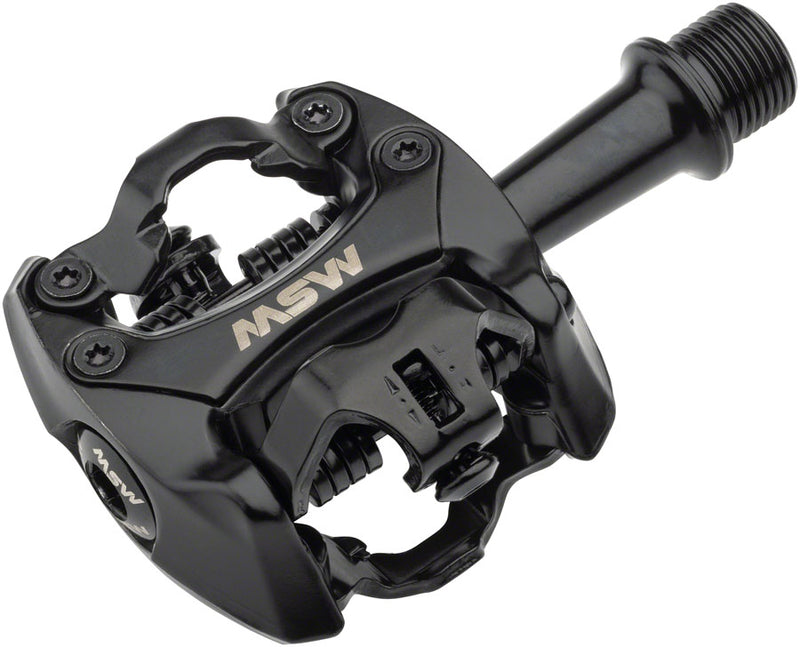 Load image into Gallery viewer, MSW Flash II Pedals - Dual Sided Clipless, Aluminum, 9/16&quot;, Black
