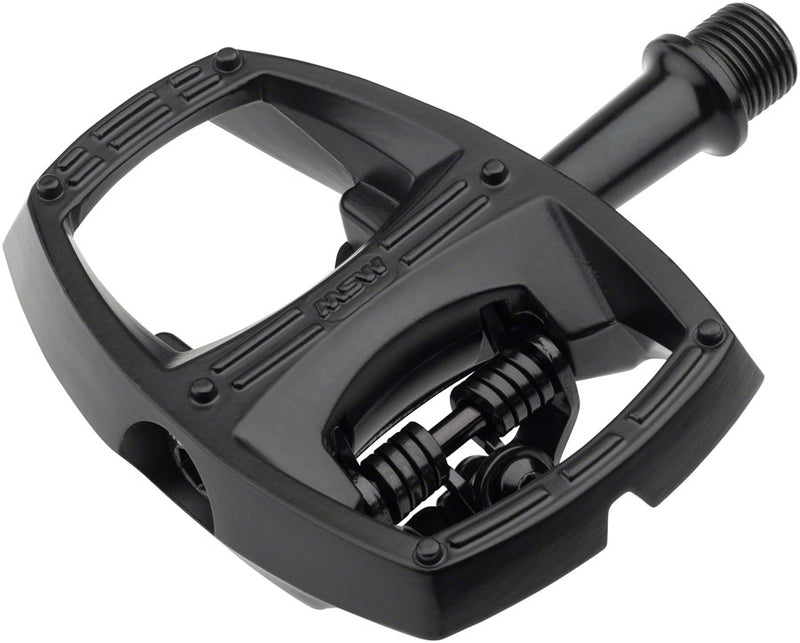 Load image into Gallery viewer, MSW Flip II Pedals - Single Side Clipless with Platform, Aluminum, 9/16&quot;, Black
