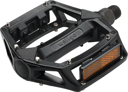 Wellgo-B087-Pedals-Flat-Platform-Pedals-Aluminum-Chromoly-Steel-PD1601-Bicycle-Pedals