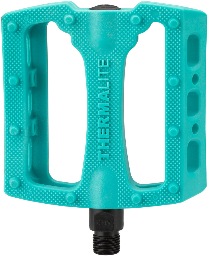 Load image into Gallery viewer, Stolen Thermalite Platform Pedals 9/16&quot; Nylon Body Molded Pins Caribbean Green
