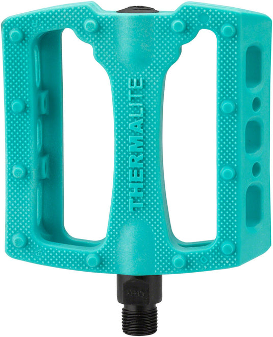 Stolen Thermalite Platform Pedals 9/16" Nylon Body Molded Pins Caribbean Green