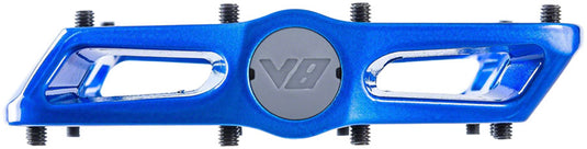 DMR V8 Platform Pedals 9/16" Concave Alloy Body 8 Removable Pins Electric Blue