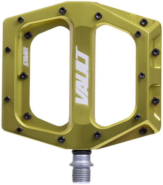 DMR Vault Platform Pedals 9/16" Concave Alloy Body 22 Removable Pins Lemon Lime