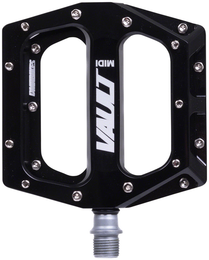 Load image into Gallery viewer, DMR Vault MIDI Platform Pedals 9/16&quot; Concave Alloy Body Removable Pins Gloss Blk
