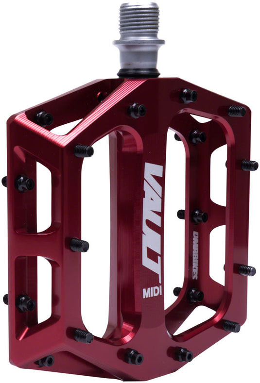 DMR Vault MIDI Platform Pedals 9/16" Concave Alloy Body Removable Pins Deep Red