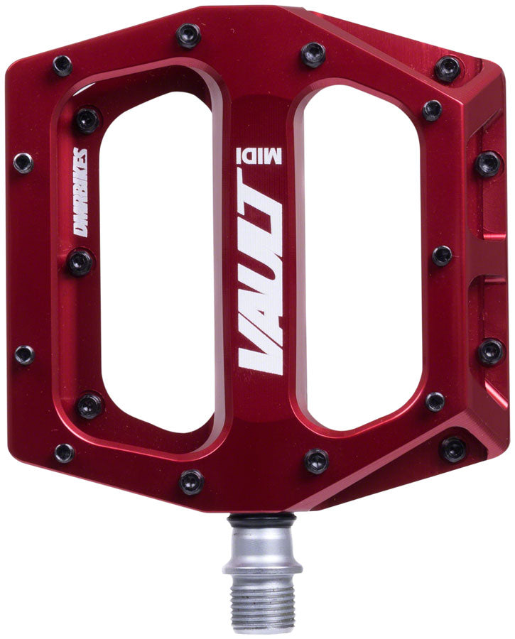 Load image into Gallery viewer, DMR Vault MIDI Platform Pedals 9/16&quot; Concave Alloy Body Removable Pins Deep Red
