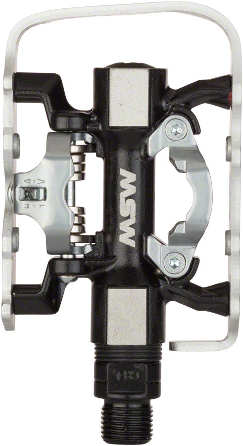 Load image into Gallery viewer, MSW CP-200 Single Side Clipless Platform Pedals 9/16&quot; Aluminum Body Black/Silver
