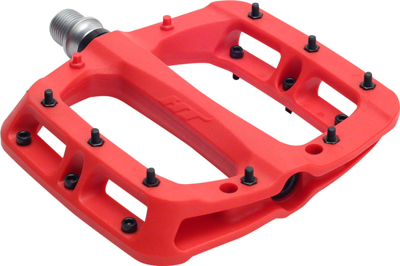 Load image into Gallery viewer, HT Components PA03A Nano P Platform Pedals, Body: Nylon, Spindle: Cr-Mo, 9/16&#39;&#39;, Red, Pair
