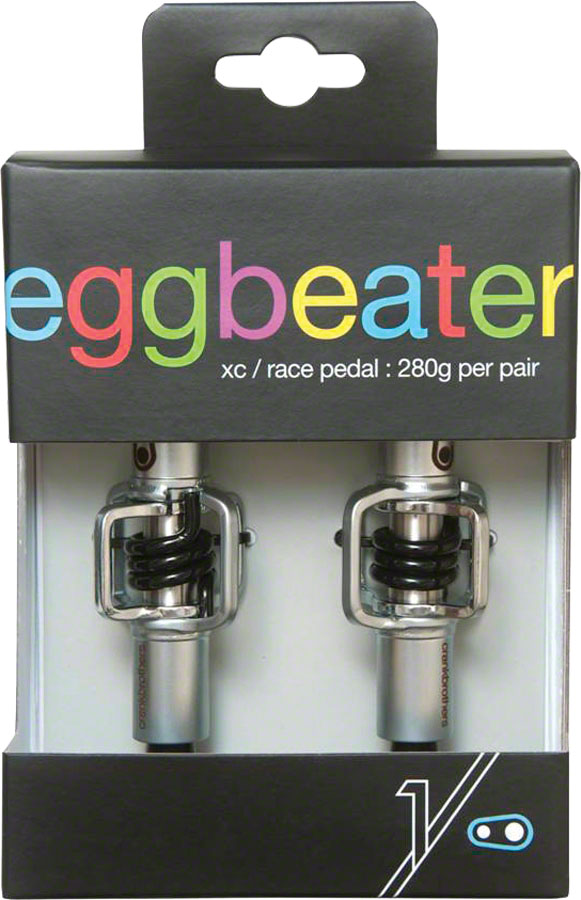 Load image into Gallery viewer, Crank Brothers Egg Beater 1 Pedals: Hang Tag Packaging Silver with Black Spring
