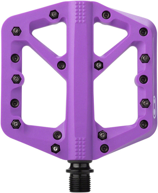 Crank Brothers Stamp 1 Platform Pedals 9/16" Composite Body Hex Pins Purple LG