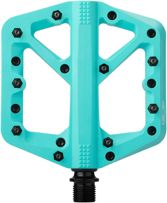 Crank Brothers Stamp 1 Platform Pedals 9/16" Composite Hex Pins Turquoise Large