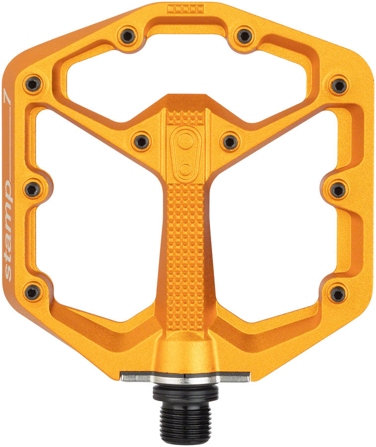 Load image into Gallery viewer, Crank Brothers Stamp 7 Platform Pedals 9/16&quot; Aluminum Body Hex Pins Orange Small
