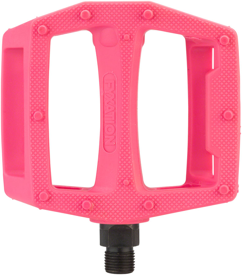 Load image into Gallery viewer, Fyxation Gates Platform Pedals 9/16&quot; Chromoly Axle Nylon Body Molded Pins Pink
