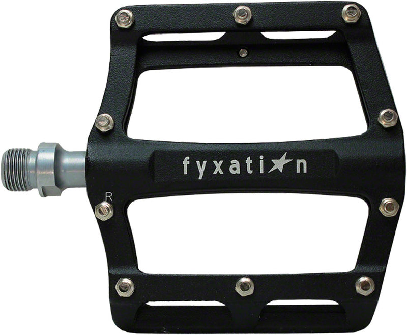 Load image into Gallery viewer, Fyxation Mesa 61 Platform Pedals 9/16&quot; Aluminum Body Replaceable Grip Pins Black
