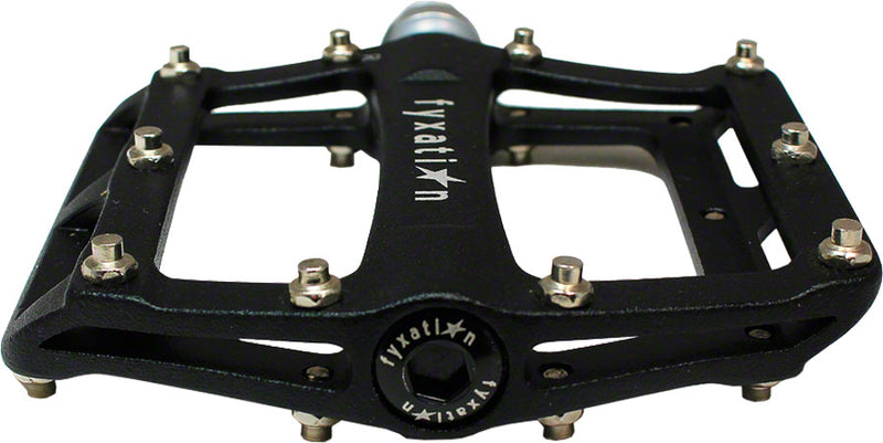 Load image into Gallery viewer, Fyxation Mesa 61 Platform Pedals 9/16&quot; Aluminum Body Replaceable Grip Pins Black
