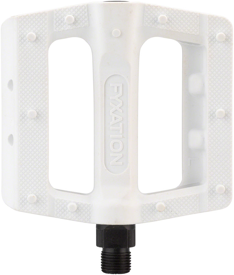 Load image into Gallery viewer, Fyxation Gates Slim Pedals 9/16&quot; Chromoly Spindle Nylon Body Molded Pins White
