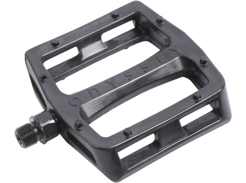 Load image into Gallery viewer, Odyssey Grandstand V2 PC Platform Pedals 9/16&quot; Chromoly Concave Composite Black
