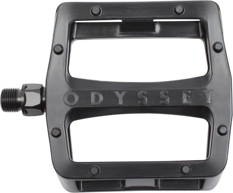Load image into Gallery viewer, Odyssey Grandstand V2 PC Platform Pedals 9/16&quot; Chromoly Concave Composite Black
