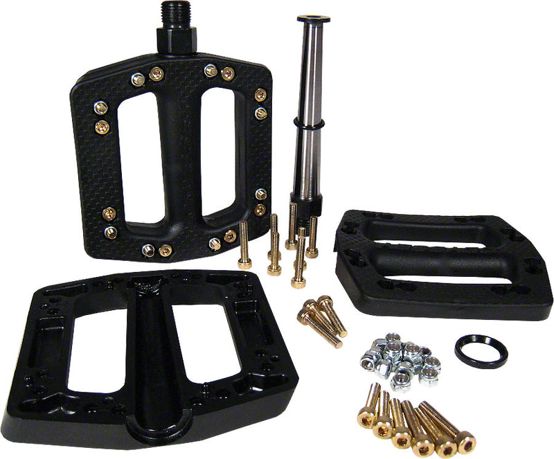 Load image into Gallery viewer, Odyssey JC PC Platform Pedals 9/16&quot; Chromoly Composite Body Removable Pins Black
