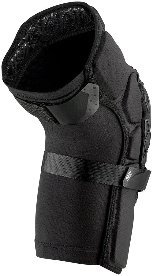 Load image into Gallery viewer, 100% Surpass Knee Guards - Black, Large Rubberized Ventilated Outer Skin
