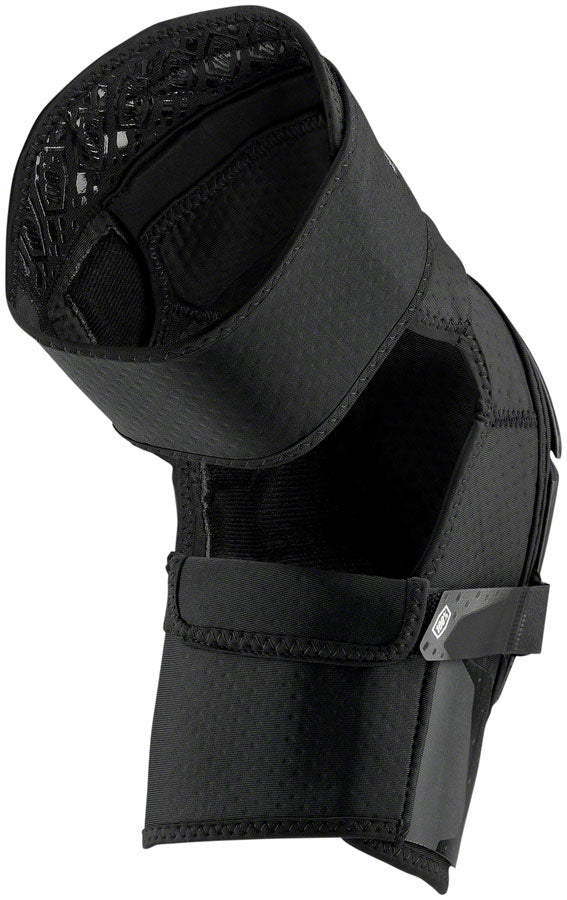 Load image into Gallery viewer, 100% Fortis Knee Guards - Black, Small/Medium Embossed Ventilated Foam Padding
