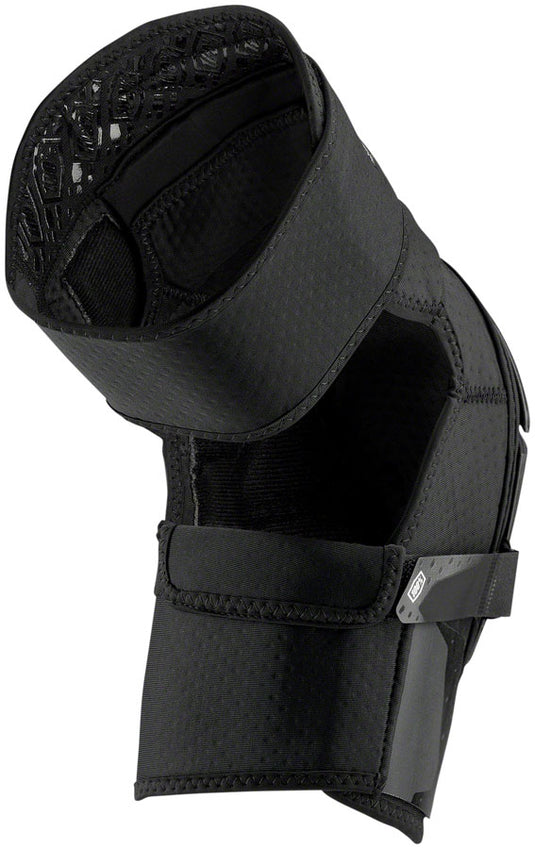 100% Fortis Knee Guards - Black, Small/Medium Embossed Ventilated Foam Padding