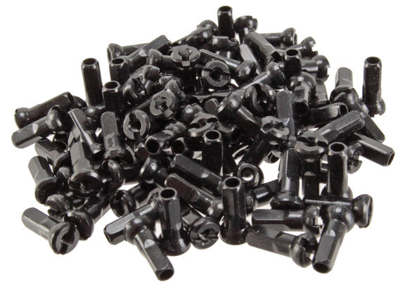 Load image into Gallery viewer, Sapim Brass Polyax Nipple, 14g/12mm, Black, 100/Count
