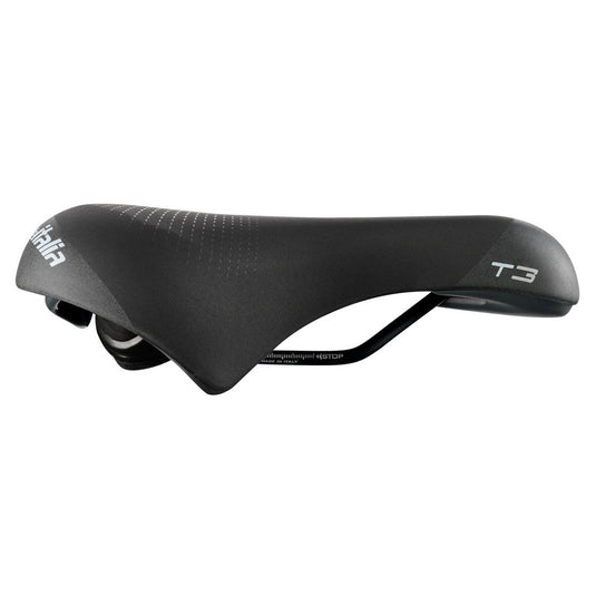 Selle Italia T 3 Flow Saddle - Black 210mm Width Chromoly Rails Unisex