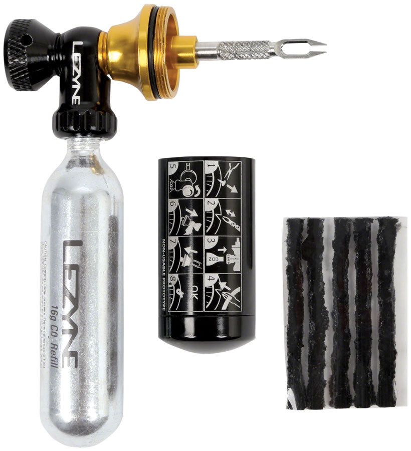 Lezyne CO2 Blaster Inflater and Tubeless Plug Repair Kit with Two 20g Cartridges