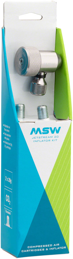 Load image into Gallery viewer, MSW Jetstream 20 CO2 Kit. Includes Inflator head and 2 20 Gram CO2 cartridges
