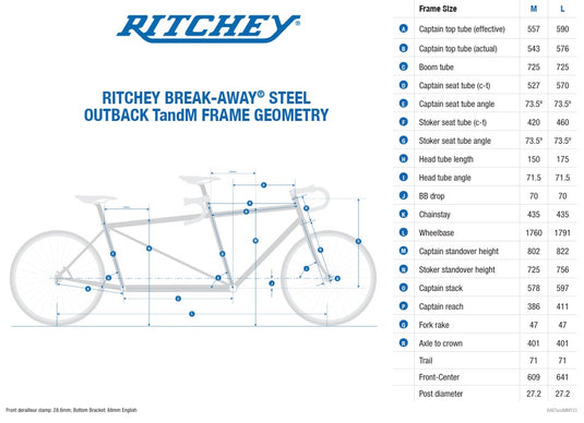 Ritchey Break-Away TandM Tandem Frameset, Large