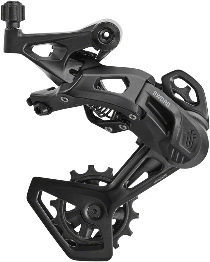 Load image into Gallery viewer, microSHIFT Sword Black 1x9-Speed Groupset - Includes Brake/Shifters, Rear Derailleur Medium Cage, 11-46t Cassette
