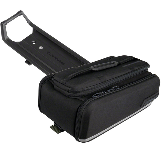 Topeak E-Xplorer MTX QuickTrack E-Bike Trunk Bag & Omni QuickTrack Rear Rack Adapter Bundle
