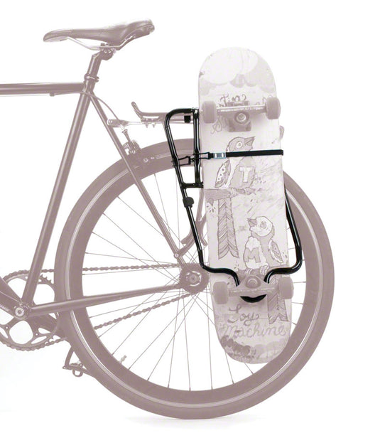 Premium Black Bicycle Cargo and Skateboard Rack Bundle Adjustable Rear Cargo System & Tool-Free Skateboard Carrier