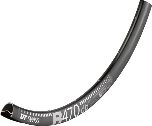 2 Pack DT Swiss R 470 700c Tubeless Ready Road Disc Rim 28h Black Aluminum Alloy