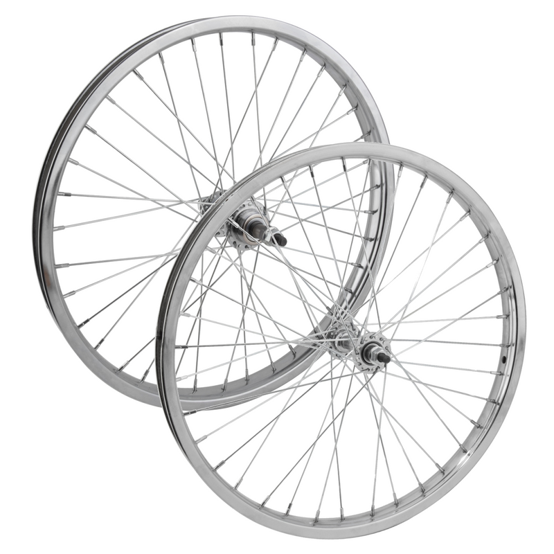 Load image into Gallery viewer, Premium 20in Juvenile Steel Bicycle Wheel Bundle | Front &amp; Rear Tube-Only, 36H, 5/6/7-Speed Compatible
