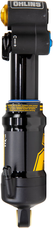 Ohlins TTX1 Air m.2 Rear Shock - Metric, 210mm x 55mm, Adjustable Volume Air Spring, Standard, Black