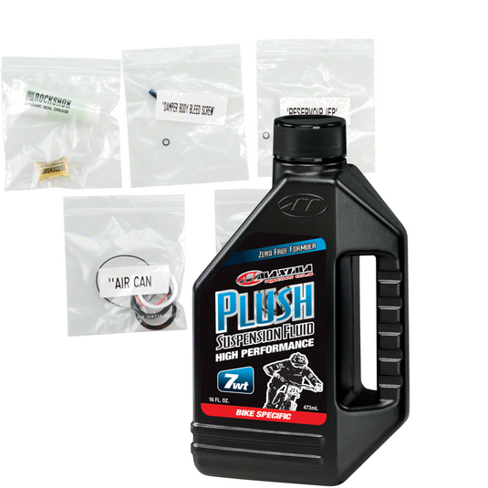 RockShox Rear Shock Service Kit & Maxima Plush Suspension Fluid for Mountain Bike Suspension Maintenance