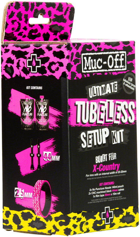 Load image into Gallery viewer, Muc-Off Ultimate Tubeless Kit - XC/Gravel, 25mm Tape, 44mm Valves

