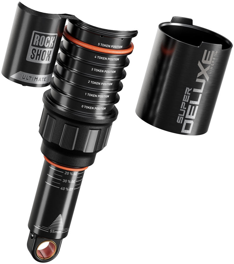 Load image into Gallery viewer, RockShox Super Deluxe Ultimate D1, Rear shock, 165x45, Shaft Eyelet: Trunnion, Body Eyelet: Standard, Token Loc 2,
