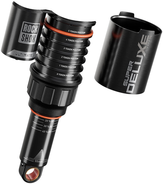 RockShox Super Deluxe Ultimate D1, Rear shock, 165x45, Shaft Eyelet: Trunnion, Body Eyelet: Standard, Token Loc 2,