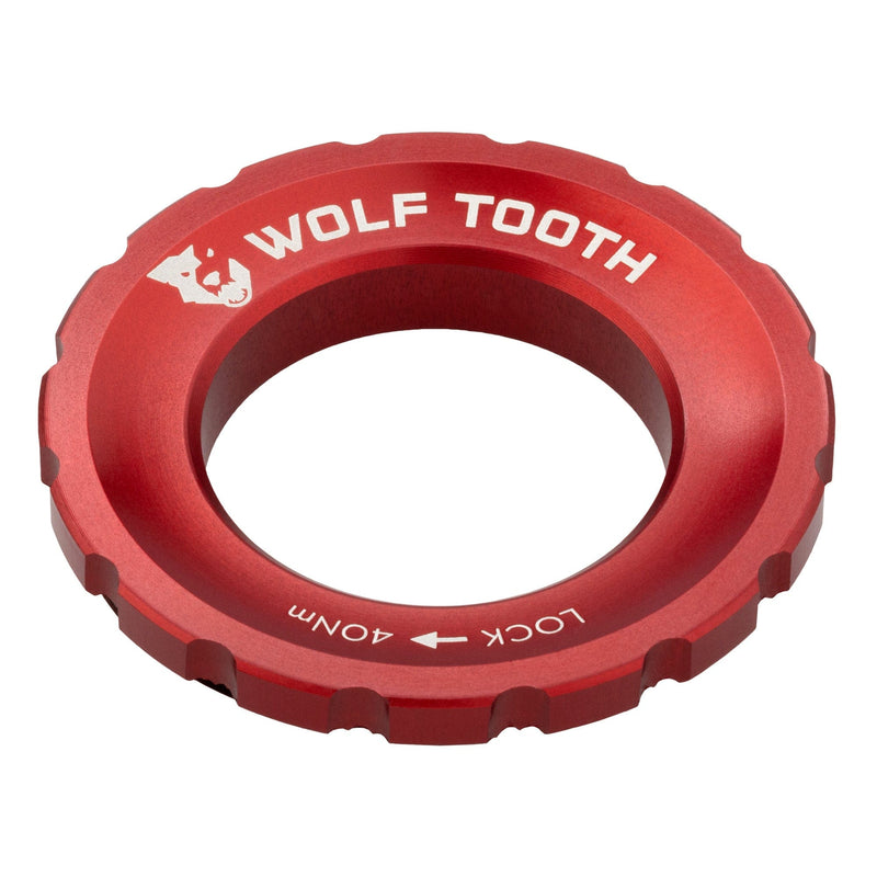 Load image into Gallery viewer, Wolf Tooth Centerlock Rotor Lockring - External Spline, 7075-T6 Aluminum, Raw Silver, Secure Centerlock Rotor Mount for MTB &amp; Road Bikes
