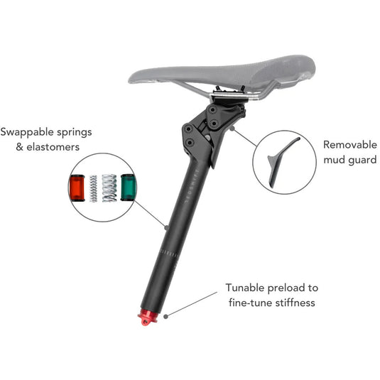 Redshift Sports ShockStop PRO Endurance Suspension Seatpost, 27.2 x 28
