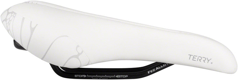 Load image into Gallery viewer, Terry Butterfly Chromoly Saddle - White 155mm Width Leather Chromoly Rails
