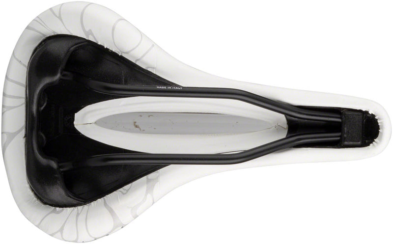 Load image into Gallery viewer, Terry Butterfly Chromoly Saddle - White 155mm Width Leather Chromoly Rails
