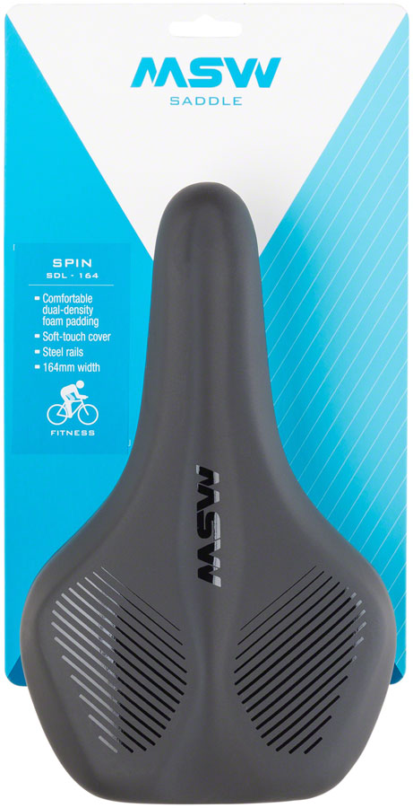 Load image into Gallery viewer, MSW SDL-164 Spin Fitness Saddle - Black Soft-Touch Cover High Density Foam
