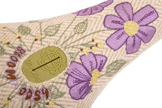 Odyssey X Bloom BMX Seat - Pivotal, Cream Corduroy w/ Floral Embroidery, Fat